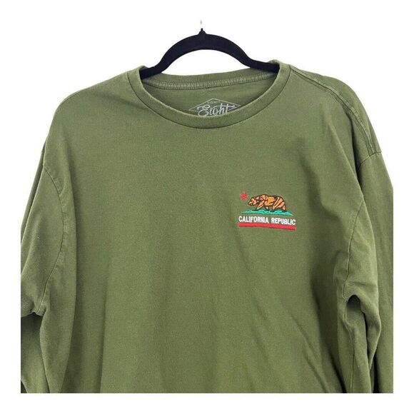 Eighty Eight Mens T-Shirt XL Green Logo Embroidered California Republic Bear - Picture 2 of 5